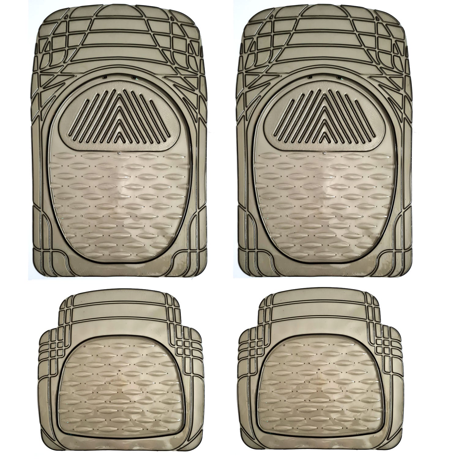 18 mm Thick Coil Car Mats : Universal Set Of 3 : Beige Brown