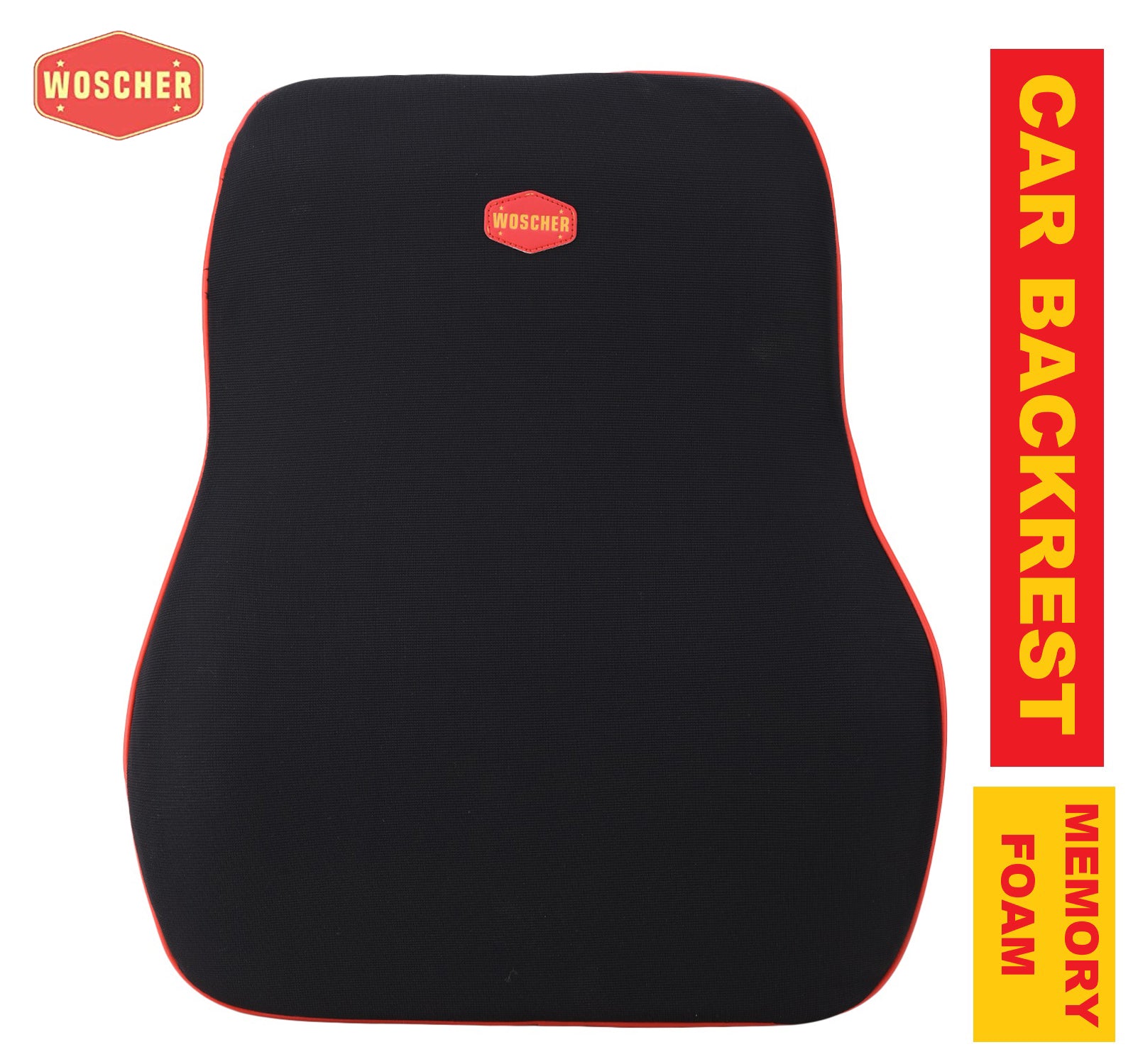 Buy Woscher Memory Foam Back Rest Support Pillow (Black Red)