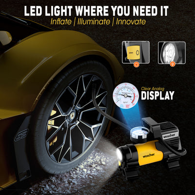 Woscher 678 Metal Car Tyre Inflator for Car