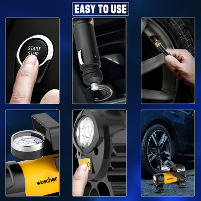 Woscher 678 Metal Car Tyre Inflator for Car