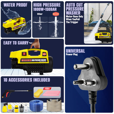 Woscher 878Y Waterpro High Pressure Washer For Car