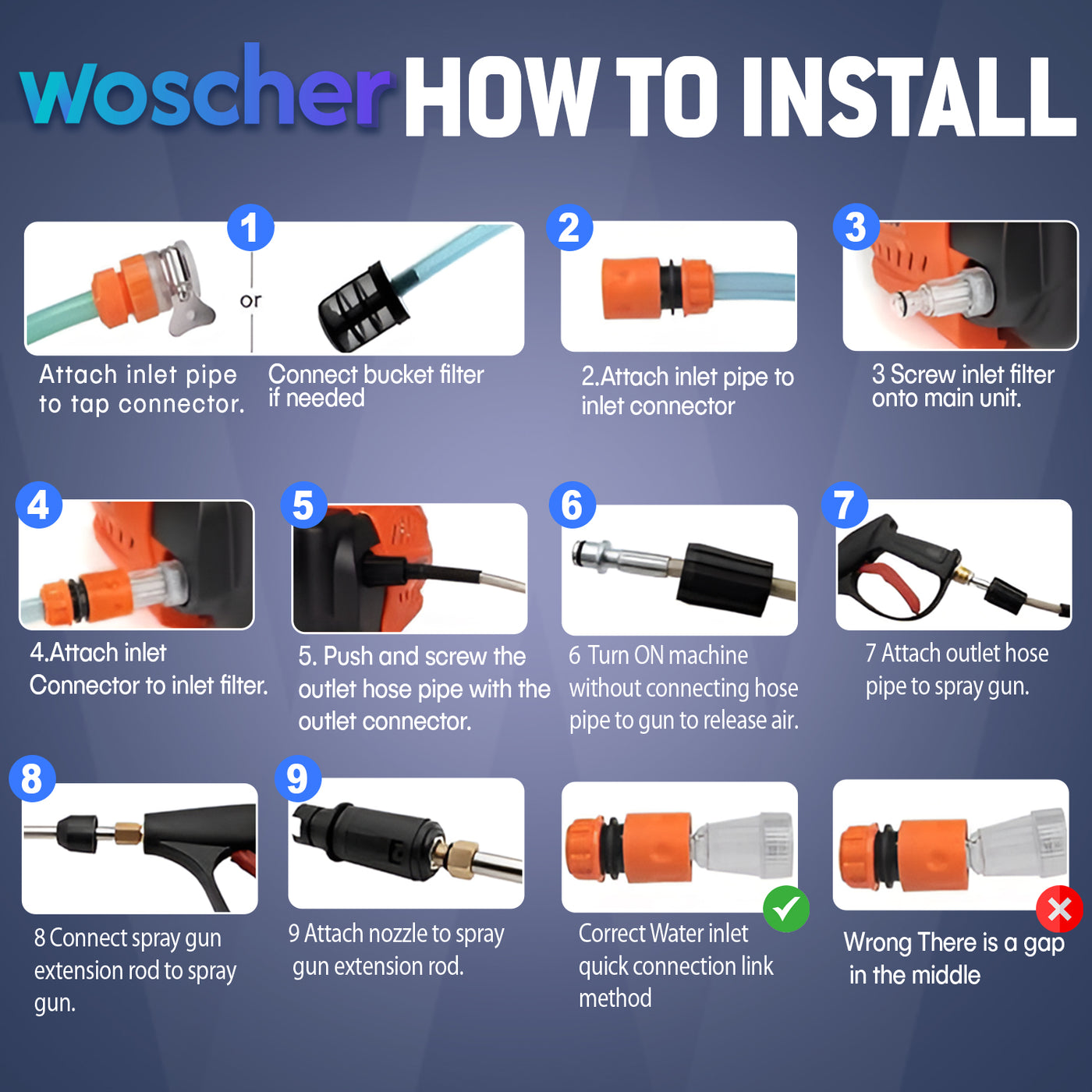 Woscher 878 Waterpro High Pressure Washer For Car