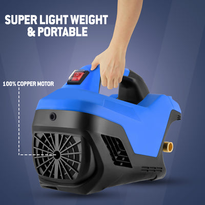 Woscher 969 High Pressure Washer 100% Copper Motor 240 Bars, 2400 Watts,10L/ Min Water Flow Rate, 8 Metres Outlet Hose, Portable for Car, Bike