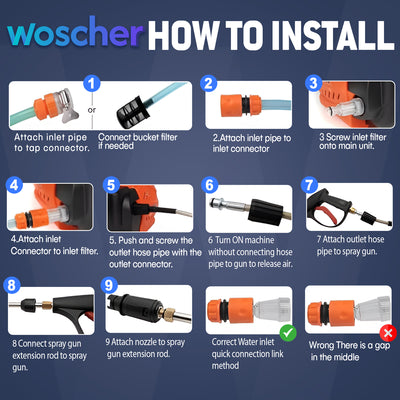 Woscher 280 Waterpro High Pressure Washer For Car