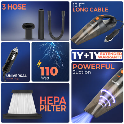 Woscher 1612 Car Vacuum Cleaner