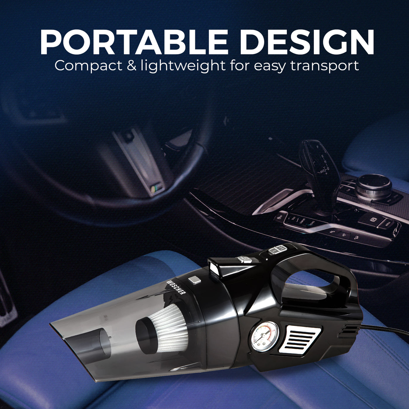 Woscher 578 2 In 1 Car Tyre Inflator & Car Vacuum Cleaner