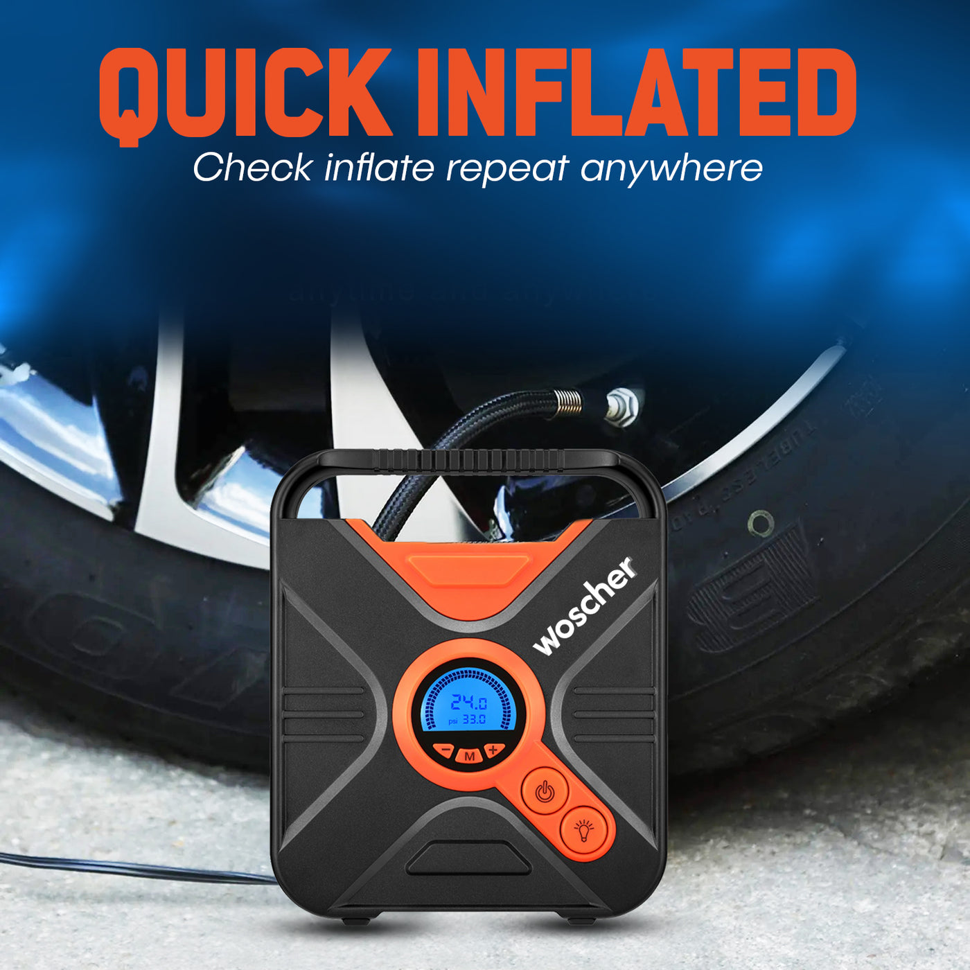 Woscher Pro Power 802D Digital Car Tyre Inflator