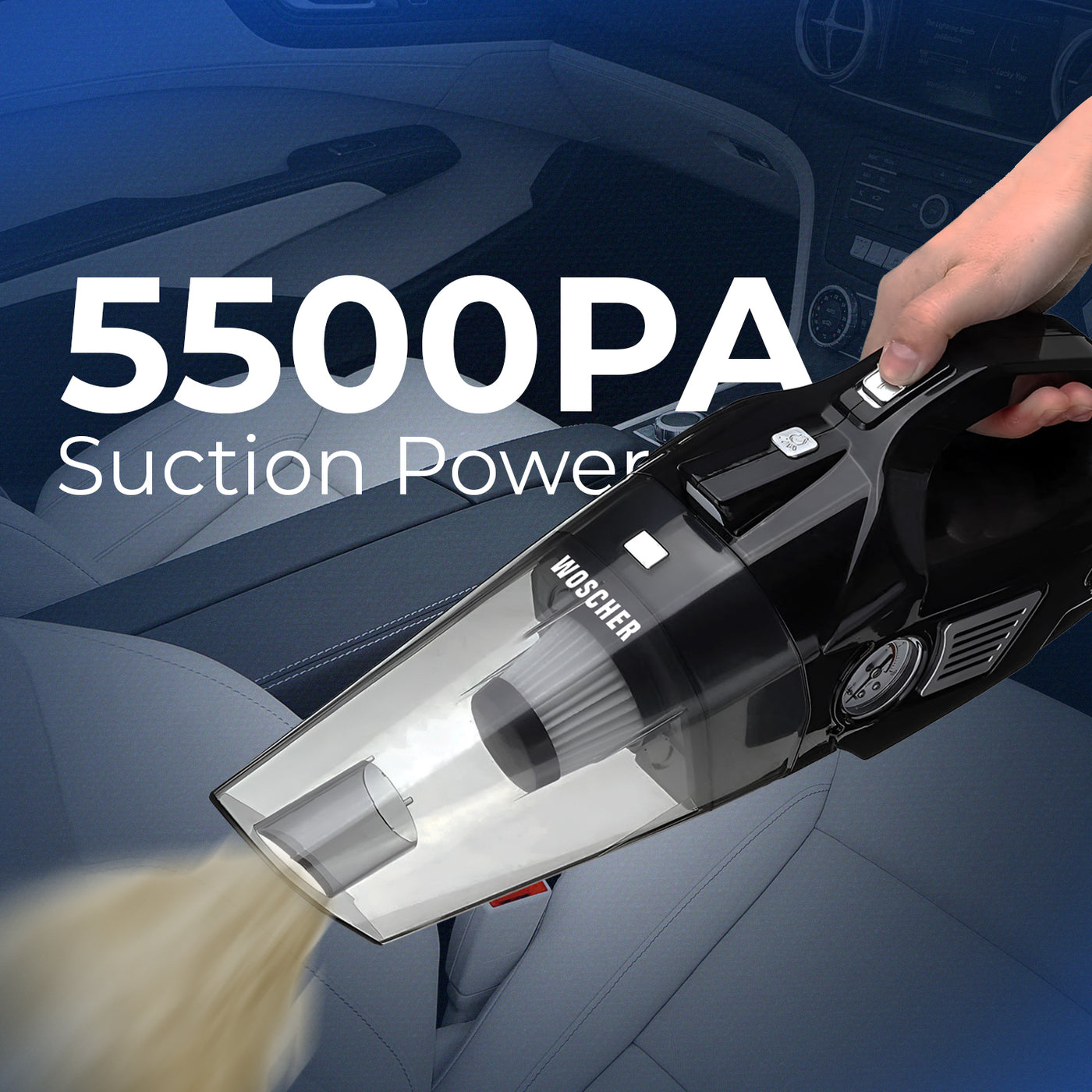 Woscher 578 2 In 1 Car Tyre Inflator & Car Vacuum Cleaner