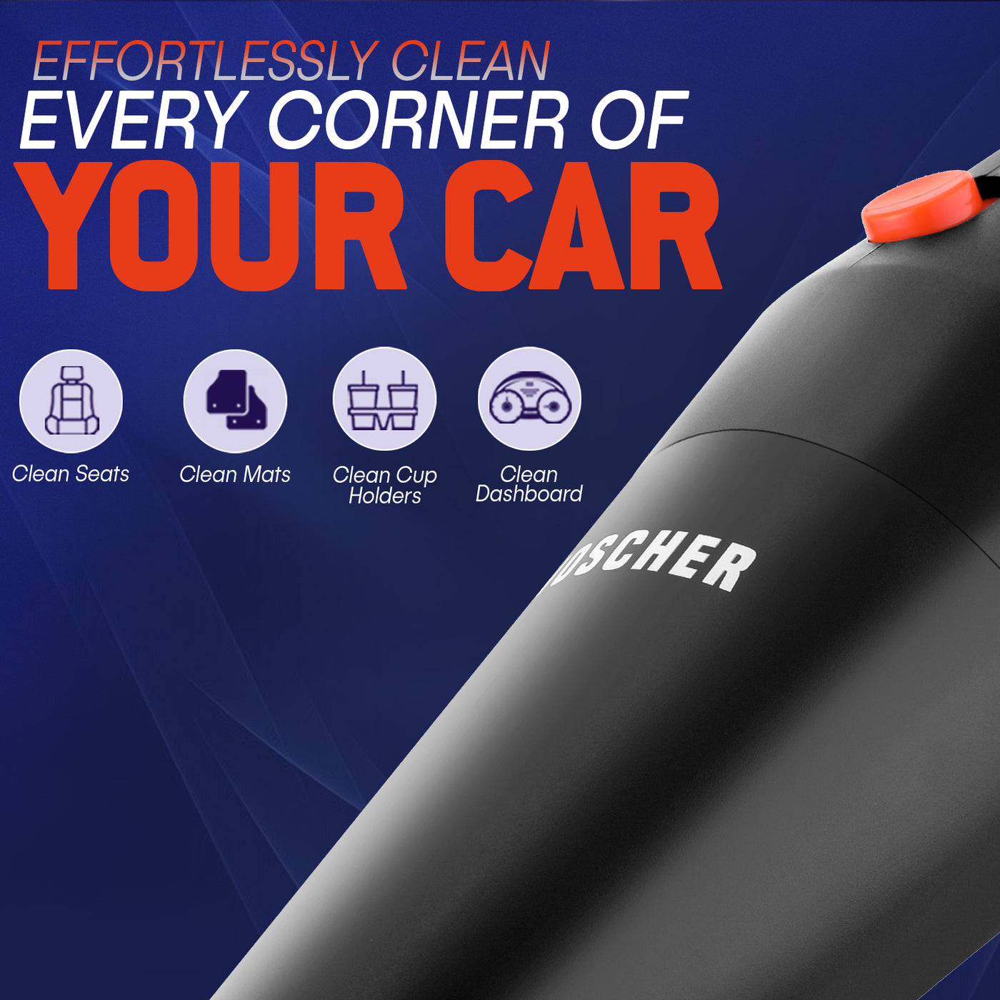 Woscher 589 Car Vacuum Cleaner (Black)