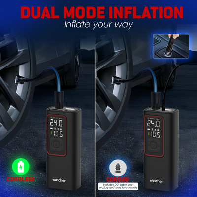 Woscher ‎iX Tyre Portable Inflator Pump for Car & Bike