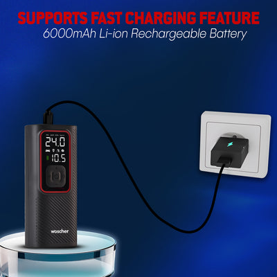 Woscher ‎iX Tyre Portable Inflator Pump for Car & Bike
