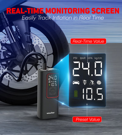 Woscher ‎iX Tyre Portable Inflator Pump for Car & Bike