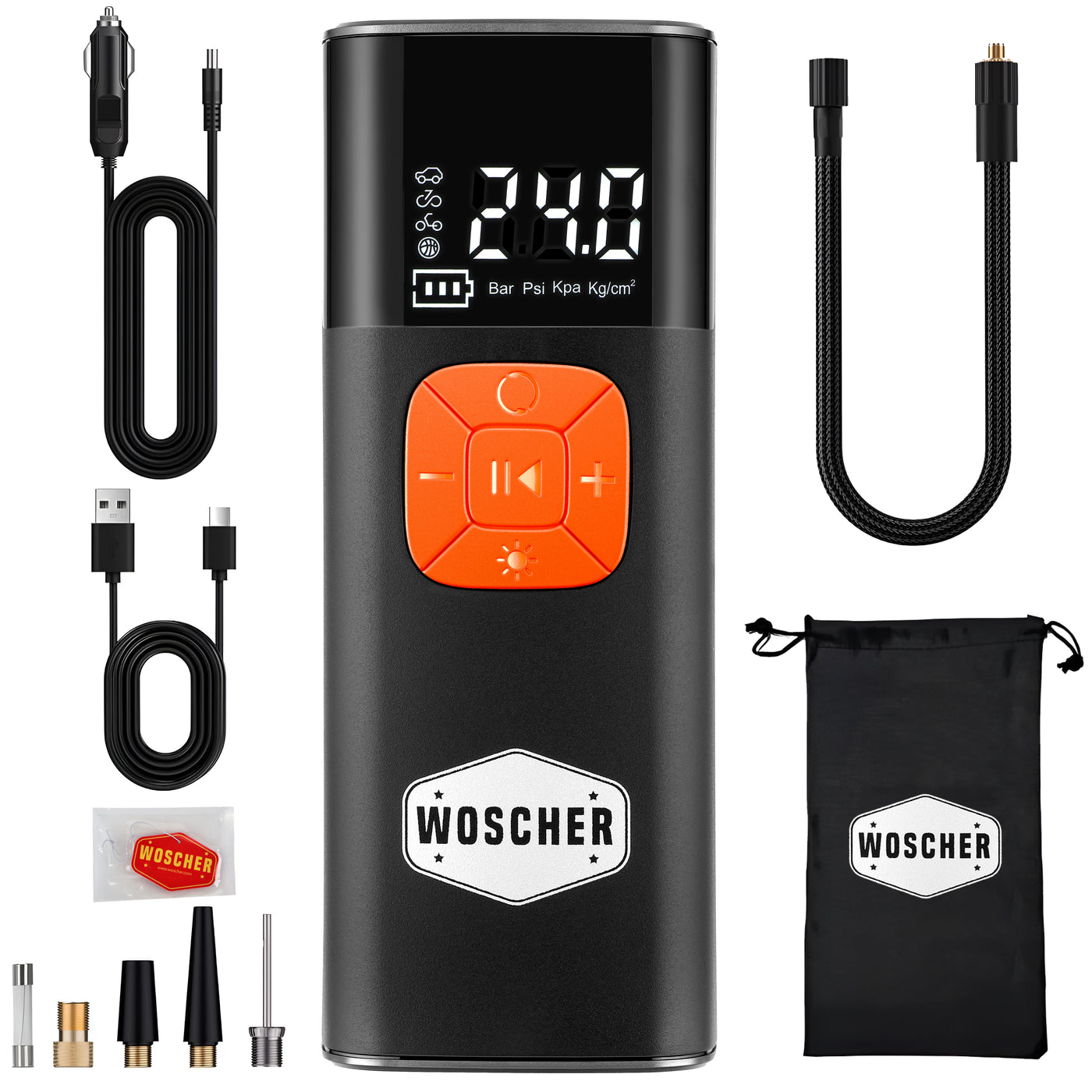 Woscher ‎i6 Tyre Portable Inflator Pump for Car & Bike