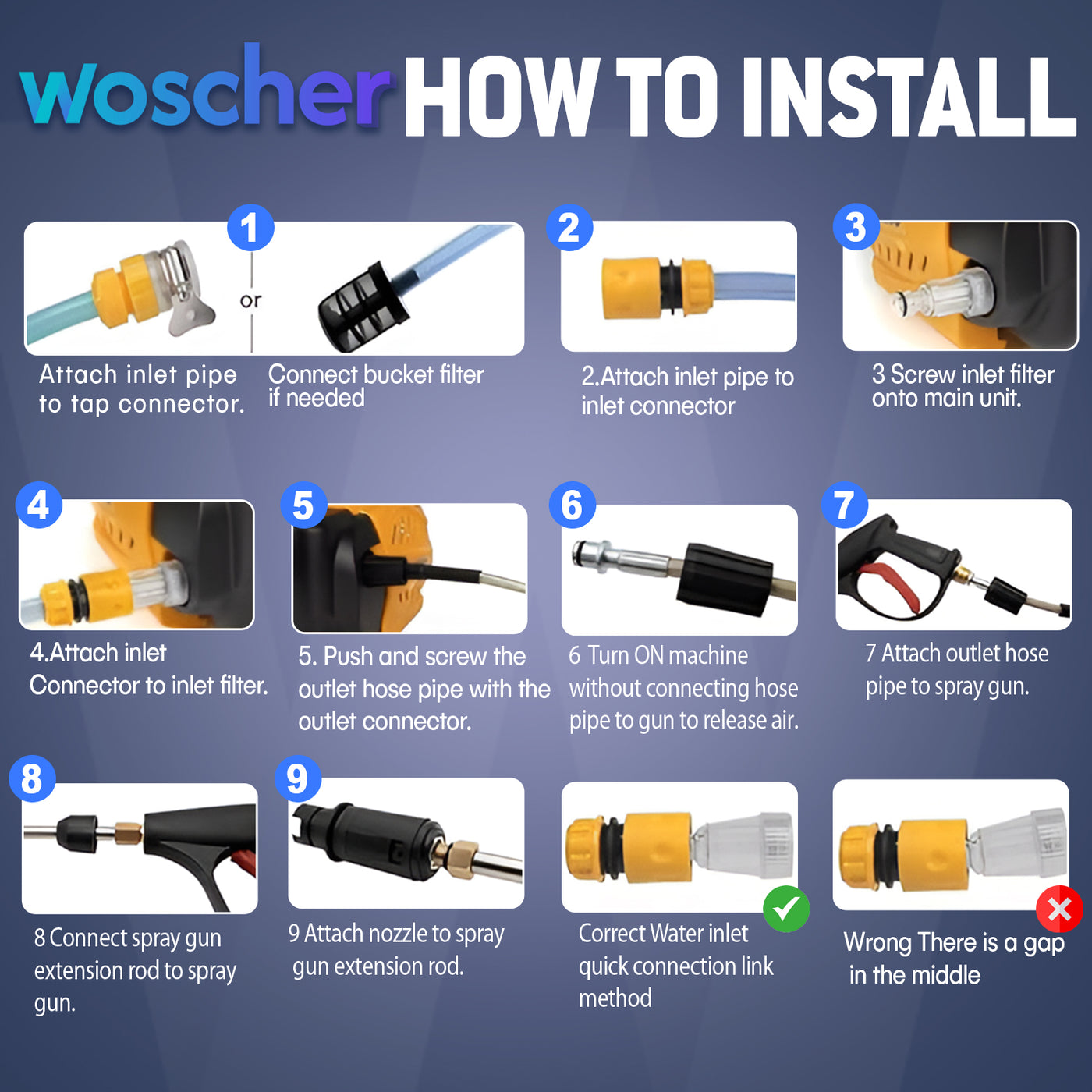 Woscher 878Y Waterpro High Pressure Washer For Car