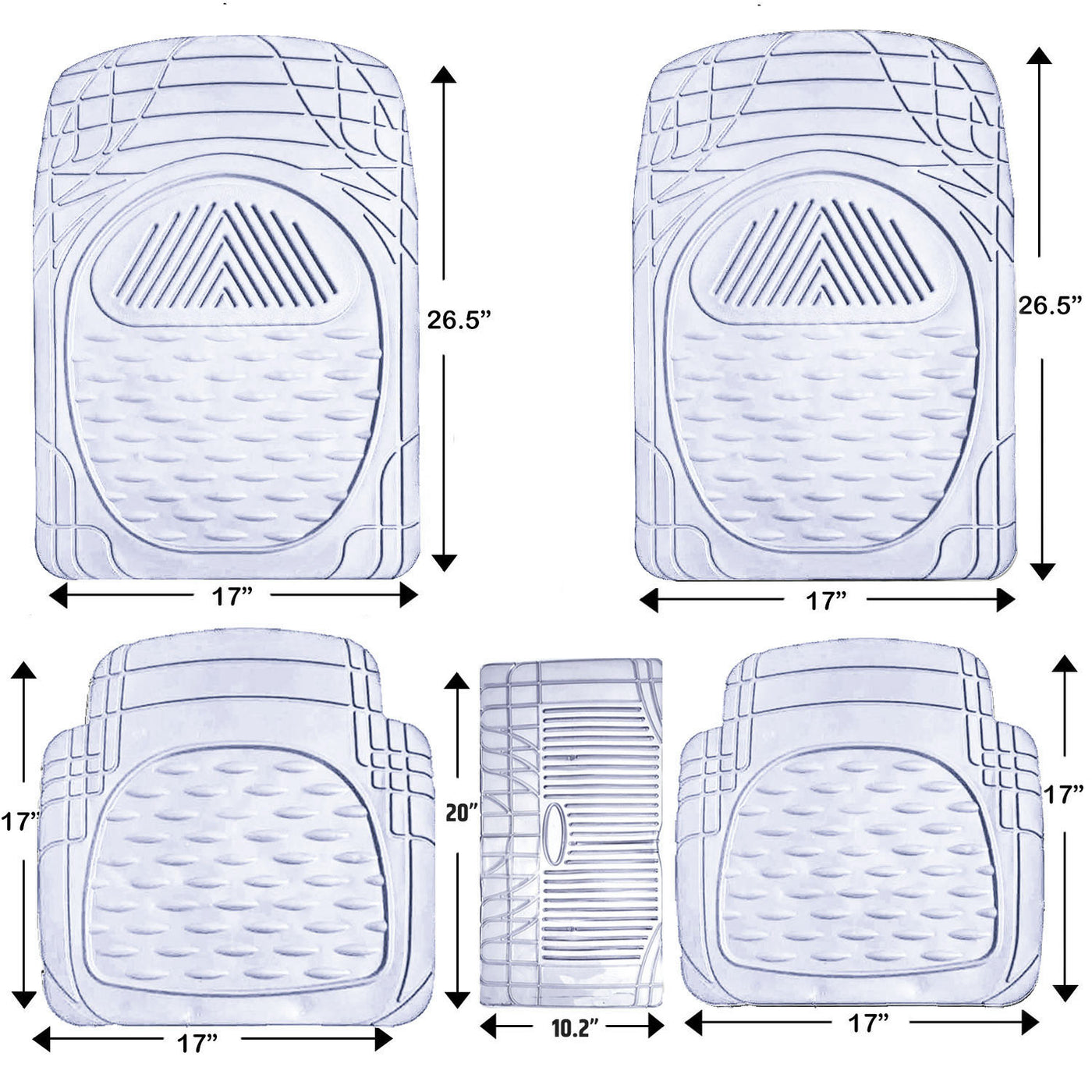 Universal Car Floor Mats (Set of 5) - PVC Clear: Woscher 22139454