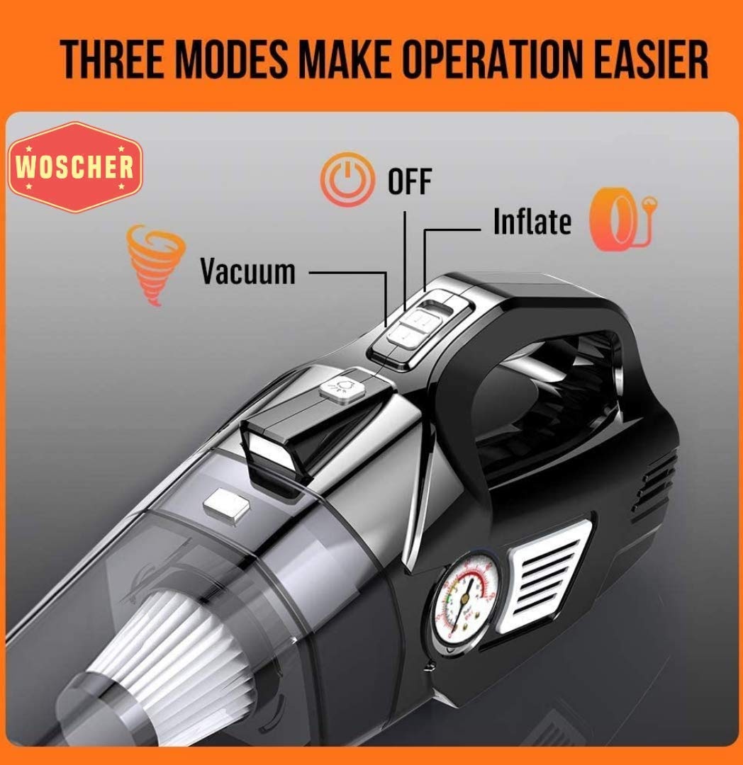 Woscher 578 2 In 1 Car Tyre Inflator & Car Vacuum Cleaner