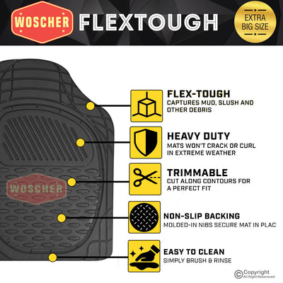 Woscher Flextough 6255 Car Foot Mat ( Black)