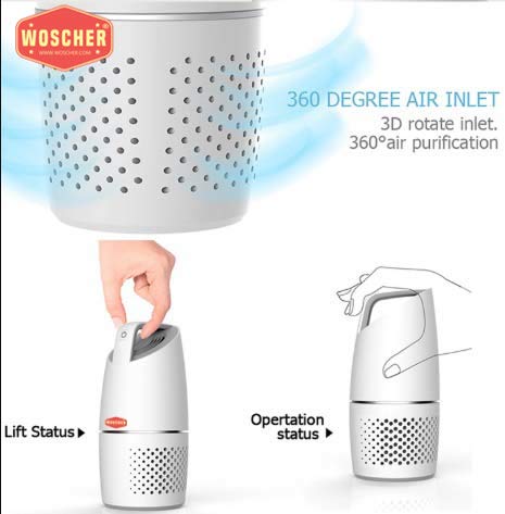 Buy Woscher Car Air Purifier 0815A With True HEPA Filters