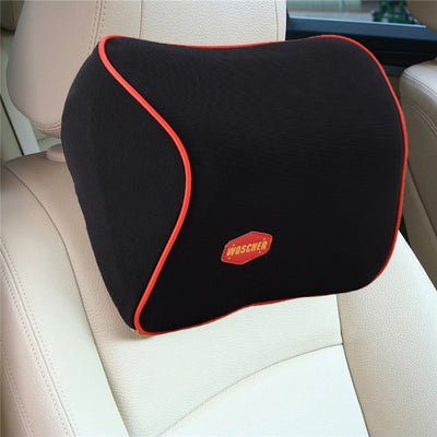 Woscher 1212 Memory Foam Car Neck Pillow (Black Red)